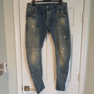 G-Star Blue Slim Distressed Jeans